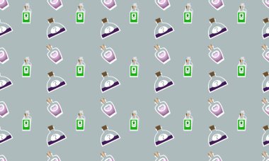 Farklı aksesuarlara sahip renkli arkaplan