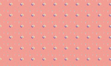 Farklı aksesuarlara sahip renkli arkaplan