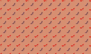 Farklı aksesuarlara sahip renkli arkaplan