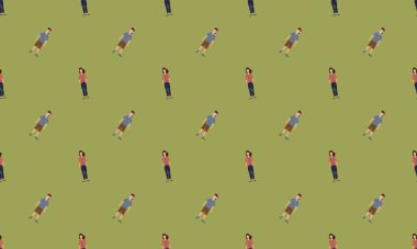 Farklı aksesuarlara sahip renkli arkaplan