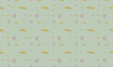 Farklı aksesuarlara sahip renkli arkaplan