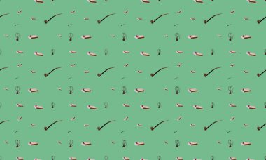 Farklı aksesuarlara sahip renkli arkaplan