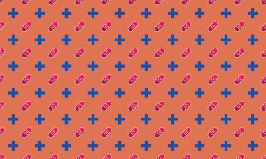 Farklı aksesuarlara sahip renkli arkaplan