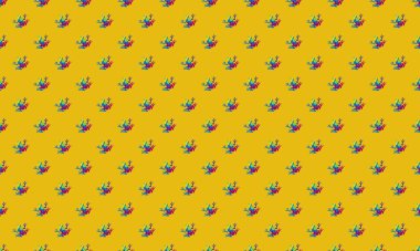 Farklı aksesuarlara sahip renkli arkaplan