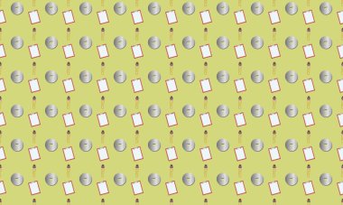 Farklı aksesuarlara sahip renkli arkaplan