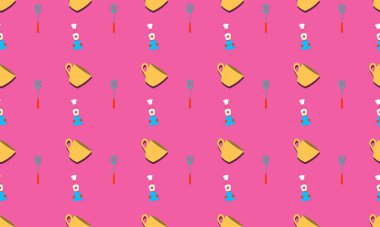 Farklı aksesuarlara sahip renkli arkaplan