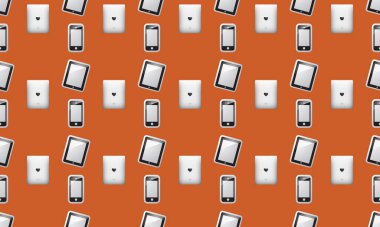 Farklı aksesuarlara sahip renkli arkaplan