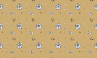 Farklı aksesuarlara sahip renkli arkaplan