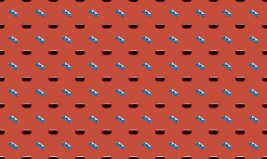 Farklı aksesuarlara sahip renkli arkaplan