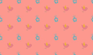 Farklı aksesuarlara sahip renkli arkaplan