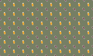 Farklı aksesuarlara sahip renkli arkaplan