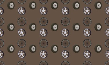 Farklı aksesuarlara sahip renkli arkaplan