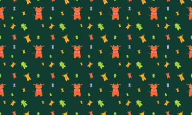 Farklı aksesuarlara sahip renkli arkaplan