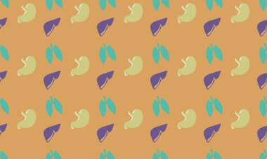 Farklı aksesuarlara sahip renkli arkaplan