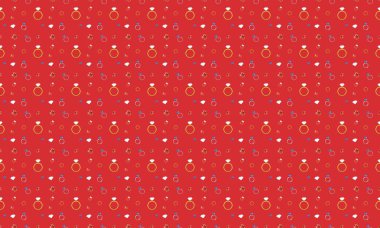 Farklı aksesuarlara sahip renkli arkaplan