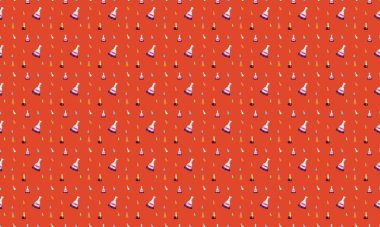 Farklı aksesuarlara sahip renkli arkaplan