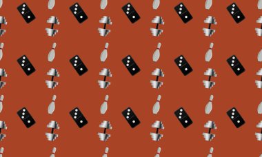 Farklı aksesuarlara sahip renkli arkaplan