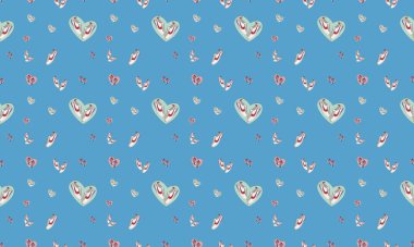 Farklı aksesuarlara sahip renkli arkaplan