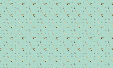 Farklı aksesuarlara sahip renkli arkaplan