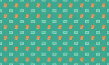 Farklı aksesuarlara sahip renkli arkaplan