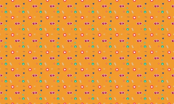 Farklı aksesuarlara sahip renkli arkaplan