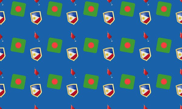 Цветной фон с различными аксессуарами