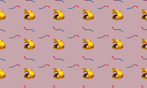 Colored background with different accessories