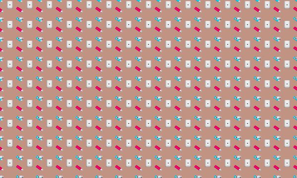 Цветной фон с различными аксессуарами