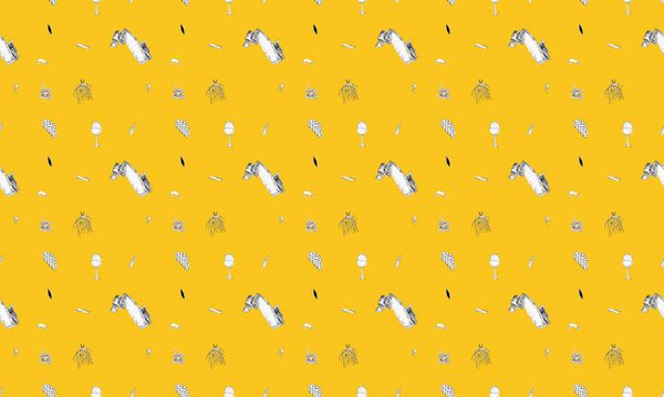 Цветной фон с различными аксессуарами