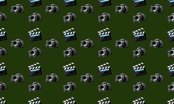 Цветной фон с различными аксессуарами