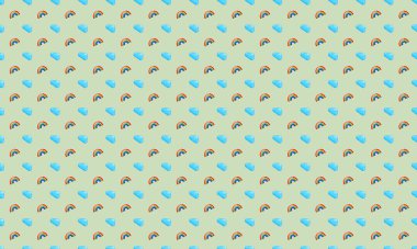 Farklı aksesuarlara sahip renkli arkaplan