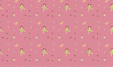 Farklı aksesuarlara sahip renkli arkaplan