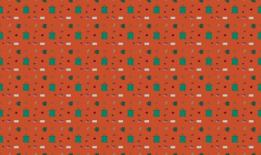 Farklı aksesuarlara sahip renkli arkaplan