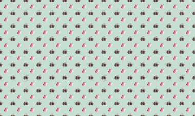 Farklı aksesuarlara sahip renkli arkaplan