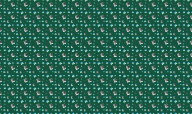 Farklı aksesuarlara sahip renkli arkaplan