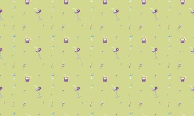 Farklı aksesuarlara sahip renkli arkaplan