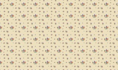 Farklı aksesuarlara sahip renkli arkaplan