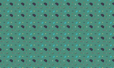 Farklı aksesuarlara sahip renkli arkaplan