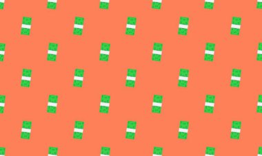 Farklı aksesuarlara sahip renkli arkaplan