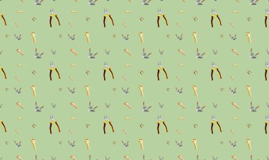 Farklı aksesuarlara sahip renkli arkaplan