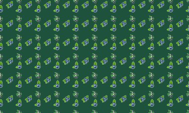 Farklı aksesuarlara sahip renkli arkaplan