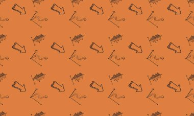 Farklı aksesuarlara sahip renkli arkaplan