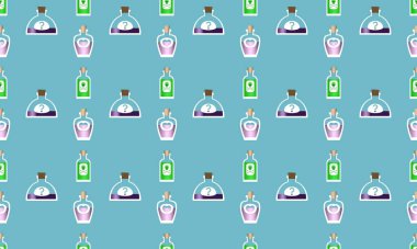 Farklı aksesuarlara sahip renkli arkaplan