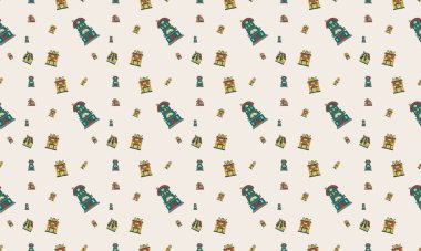 Farklı aksesuarlara sahip renkli arkaplan