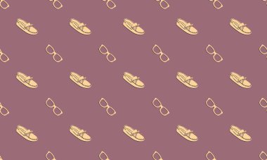 Farklı aksesuarlara sahip renkli arkaplan