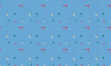 Farklı aksesuarlara sahip renkli arkaplan