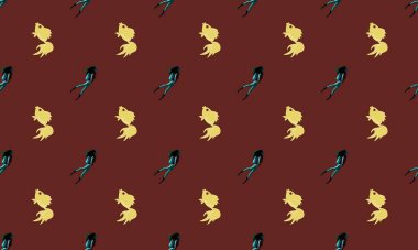 Farklı aksesuarlara sahip renkli arkaplan