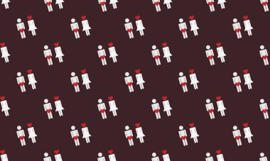 Farklı aksesuarlara sahip renkli arkaplan