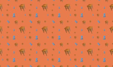 Farklı aksesuarlara sahip renkli arkaplan