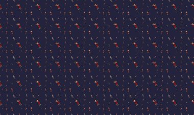 Farklı aksesuarlara sahip renkli arkaplan